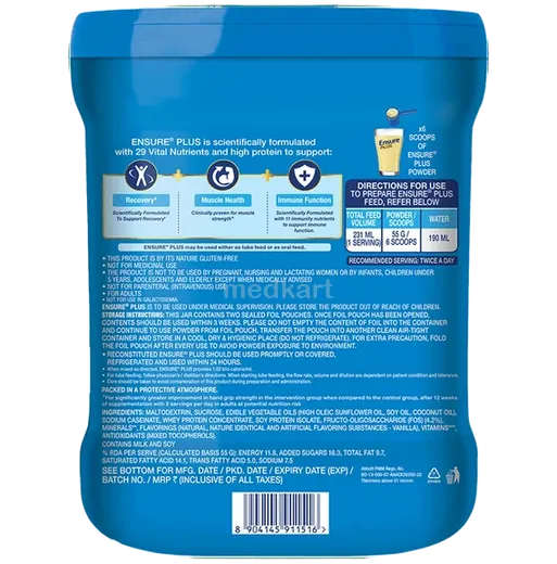 ensure plus vanilla powder 1kg